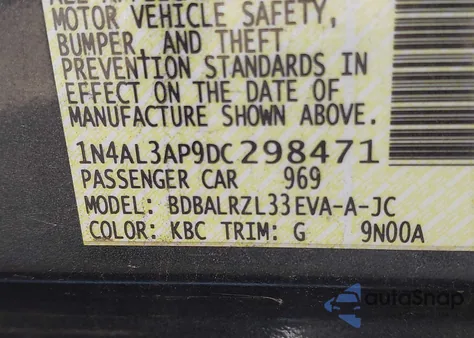 2013 Nissan Altima 2.5 S from USA, damaged, VIN 1N4AL3AP9DC298471